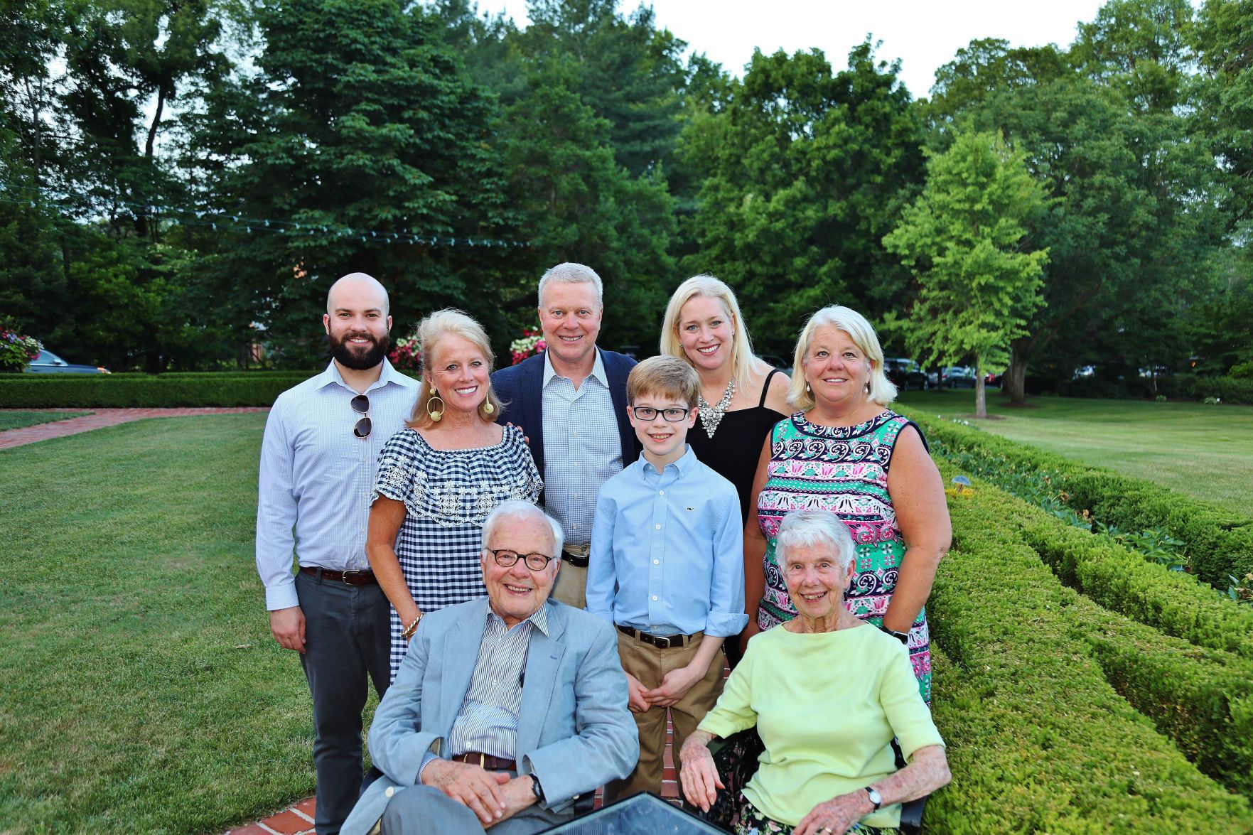 Front: Don and Carolyn Beimdiek, Back: Drew and Lynn Morris, Steve, Barrett, Katie and Bevy Beimdier
